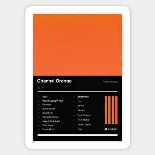 Channel Orange Tracklist (Inverted) Sticker